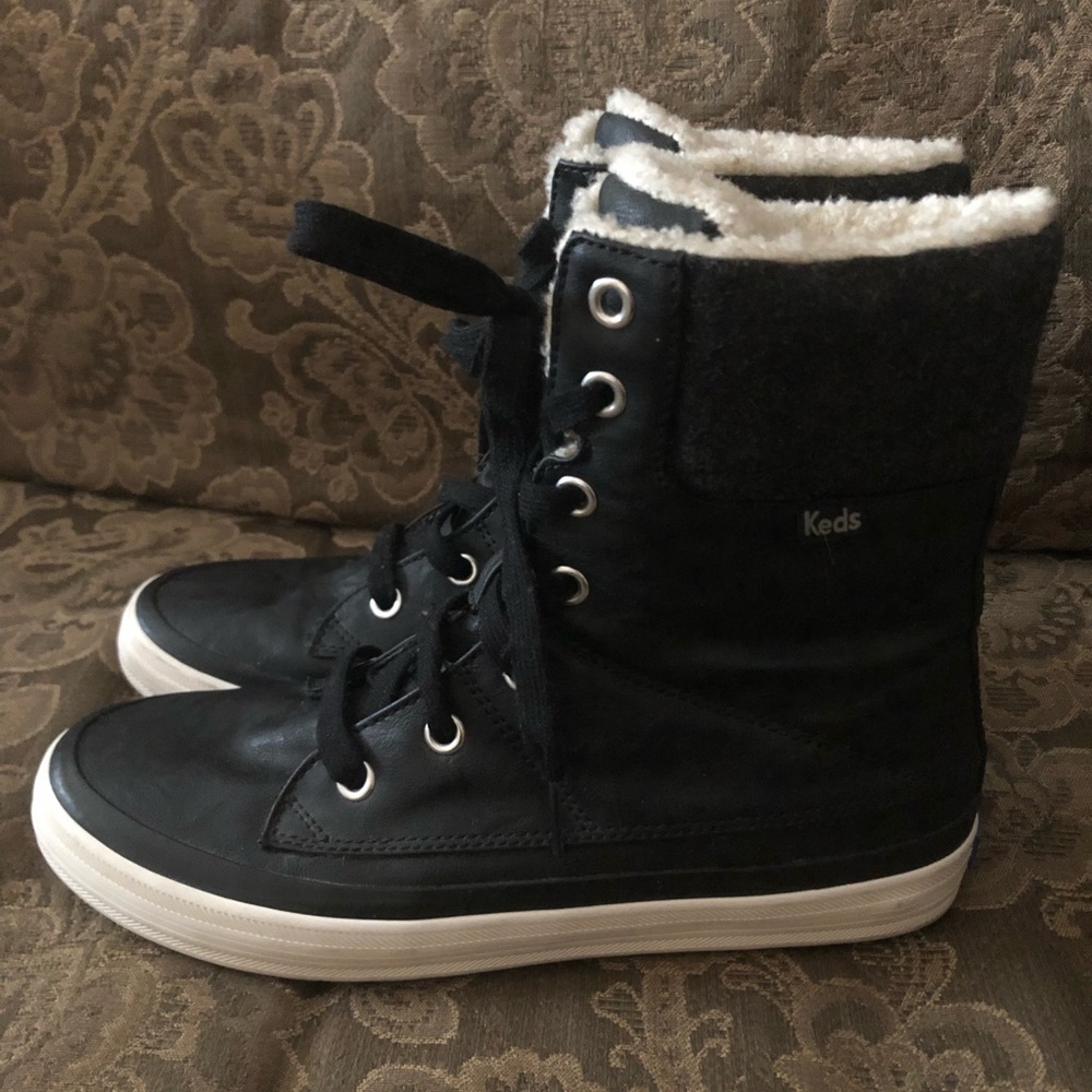 Keds Women's Black High Top Juliet Sneaker Boots  Lace Up Size 8.5
